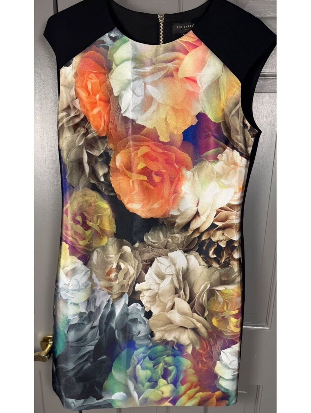 Ted Baker Mayzi Technicolour Bloom Floral Pencil Midi Dress TB3/US8
